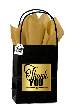 Black & Gold Thank You Themed Small Party Favor Gift Bags Tags -12pack –  CakeSupplyShop